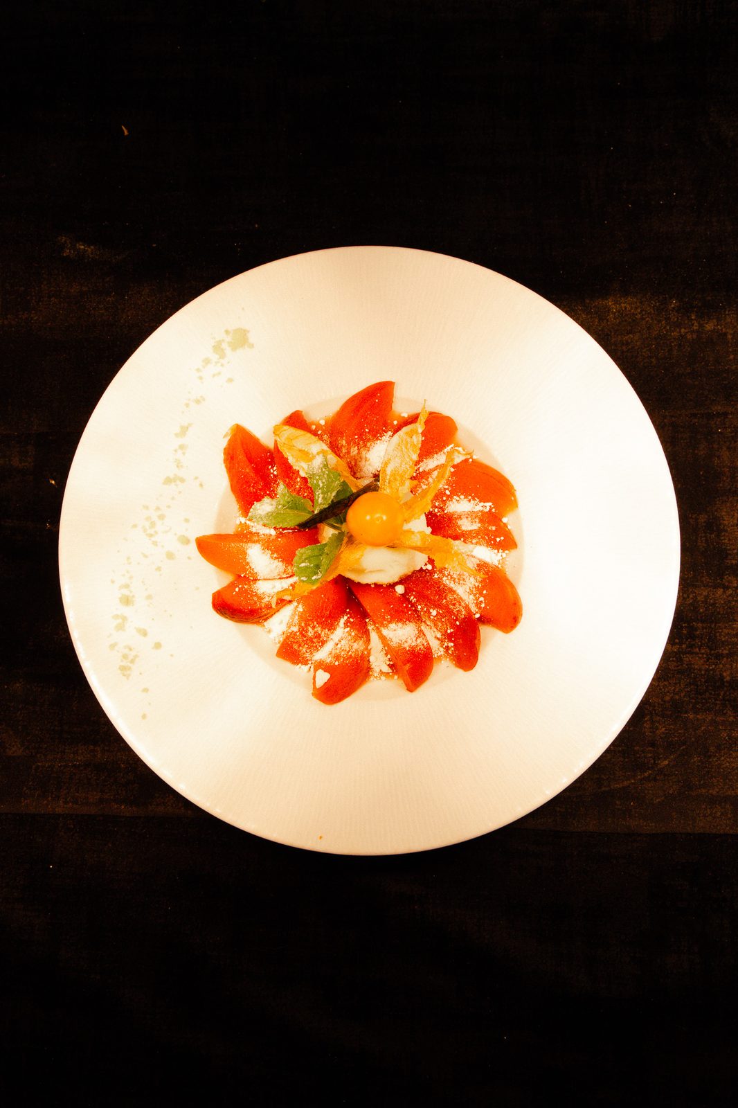 Carpaccio de fraises en rosace